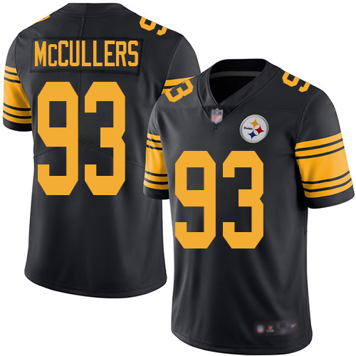 Men Pittsburgh Steelers Football #93 Limited Black Dan McCullers Rush Vapor Untouchable Nike NFL Jersey